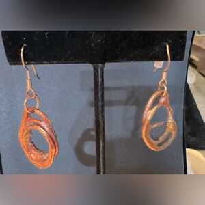 Handmade 100% Copper Art Deco Earrings